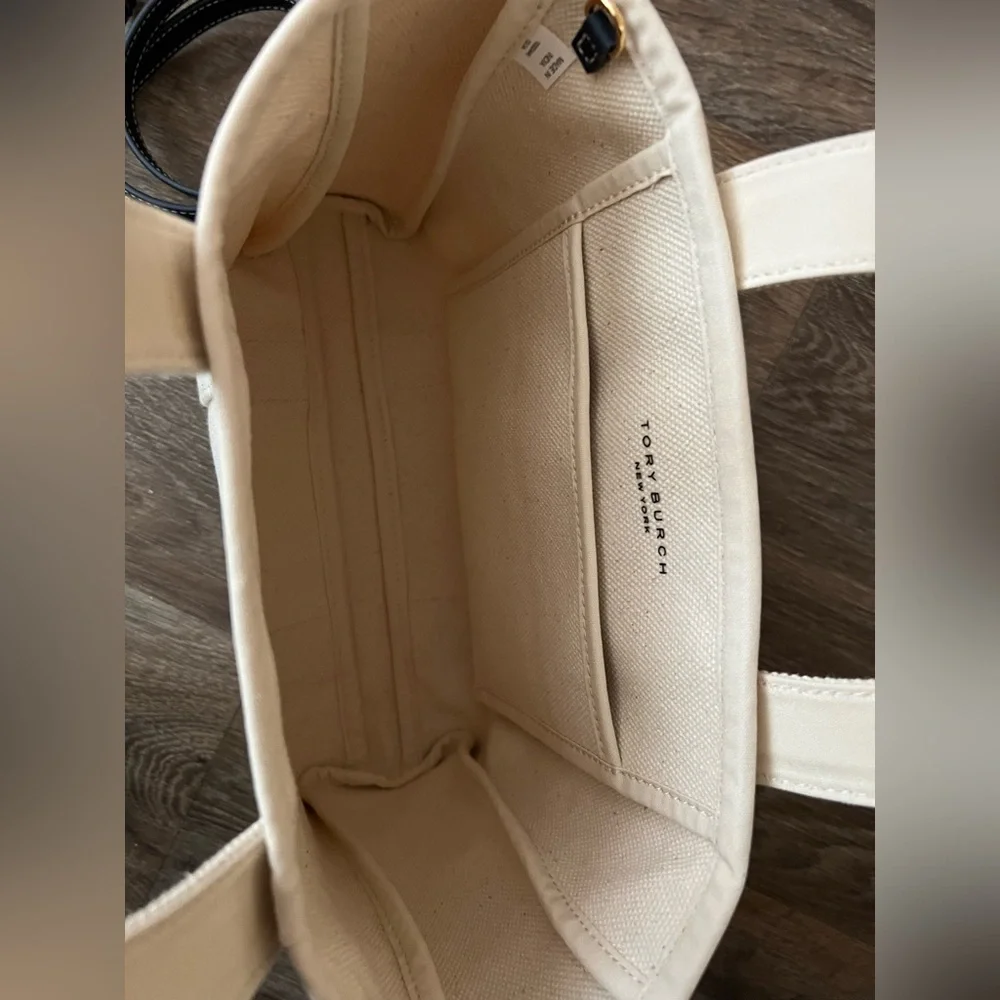 TORY BURCH Mini Mercer Natural Canvas Tote